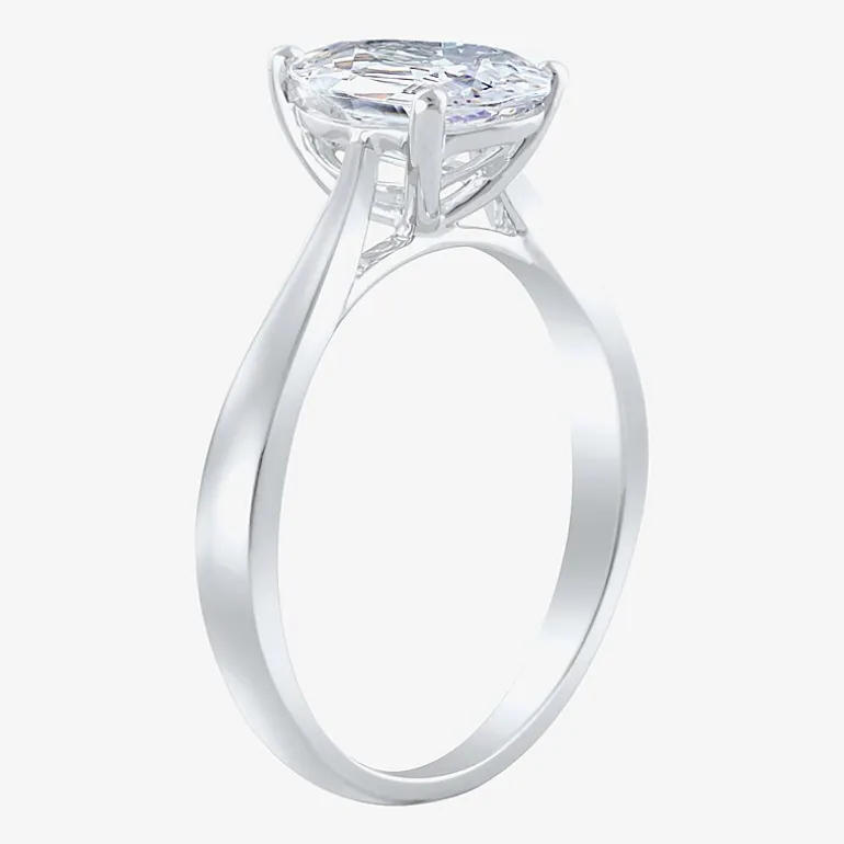 (H-I / SI2) Womens 1 1/2 CT. Lab-Grown White Diamond in 14K Gold Pear Solitaire Engagement Ring