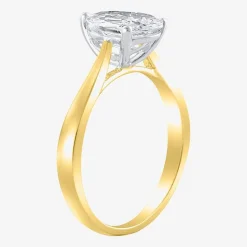 (H-I / SI2) Womens 1 1/2 CT. Lab-Grown White Diamond in 14K Gold Pear Solitaire Engagement Ring