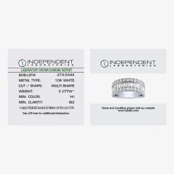 (H-I / Si2) Womens 2 CT. T.W. Lab Grown White Diamond 10K Gold Anniversary Engagement Ring