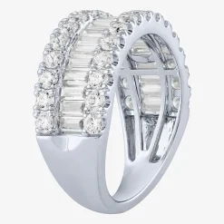 (H-I / Si2) Womens 2 CT. T.W. Lab Grown White Diamond 10K Gold Anniversary Engagement Ring