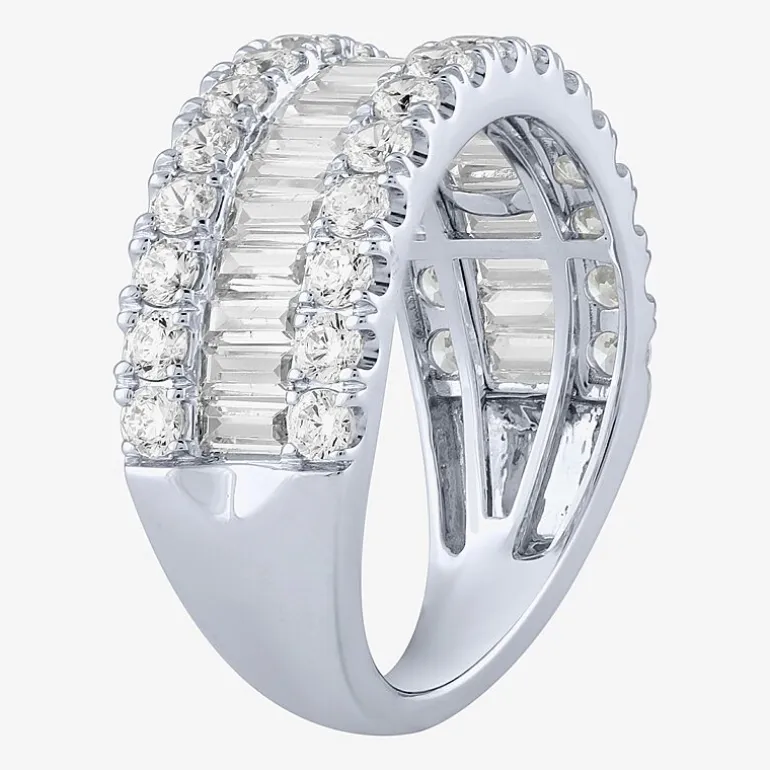 (H-I / Si2) Womens 2 CT. T.W. Lab Grown White Diamond 10K Gold Anniversary Engagement Ring