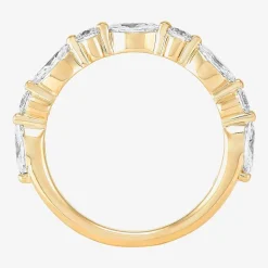 (H-I / Si2) Womens 1 CT. T.W. Lab Grown White Diamond 10K Gold Marquise Wedding Band
