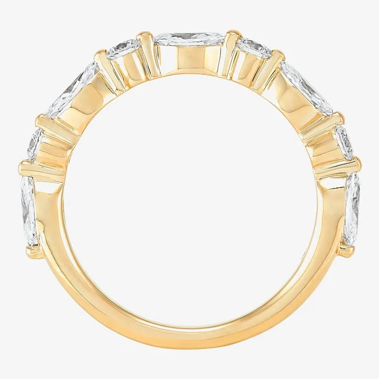 (H-I / Si2) Womens 1 CT. T.W. Lab Grown White Diamond 10K Gold Marquise Wedding Band