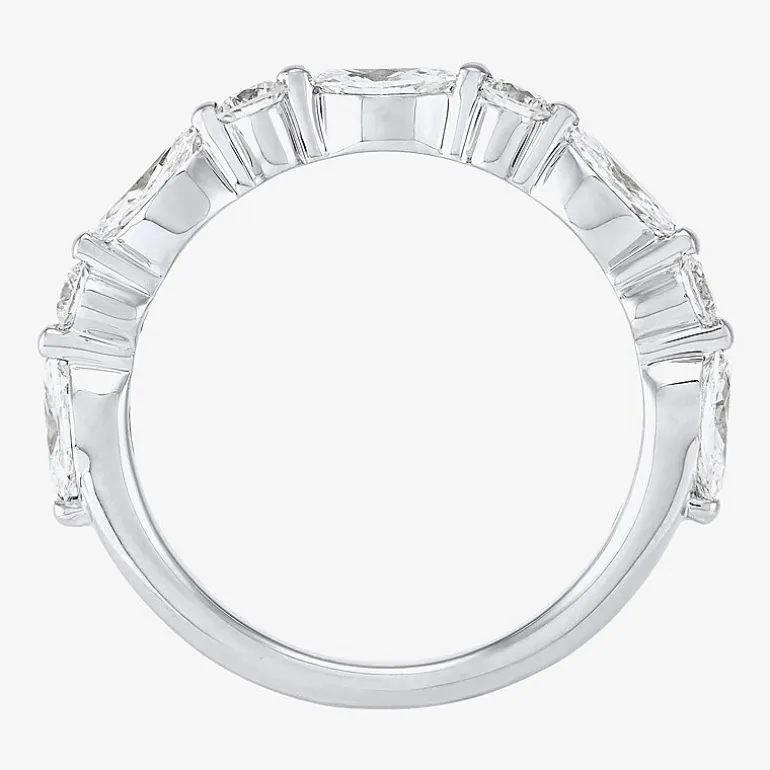 (H-I / Si2) Womens 1 CT. T.W. Lab Grown White Diamond 10K Gold Marquise Wedding Band