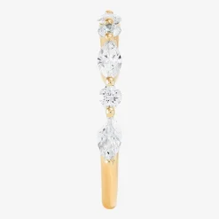 (H-I / Si2) Womens 1 CT. T.W. Lab Grown White Diamond 10K Gold Marquise Wedding Band