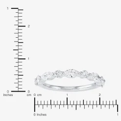 (H-I / Si2) Womens 1 CT. T.W. Lab Grown White Diamond 10K Gold Marquise Wedding Band