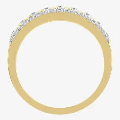 (H / I1) Womens 1/2 CT. T.W. Lab Grown White Diamond 10K Two Tone Gold Anniversary Wedding Band