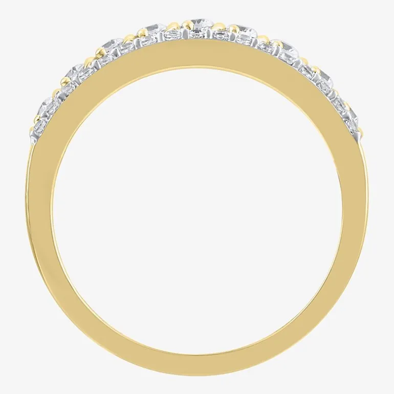 (H / I1) Womens 1/2 CT. T.W. Lab Grown White Diamond 10K Two Tone Gold Anniversary Wedding Band