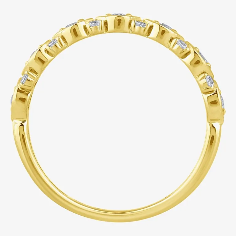 (H / I1) Womens 1/4 CT. T.W. Lab Grown White Diamond 10K Gold Anniversary Band