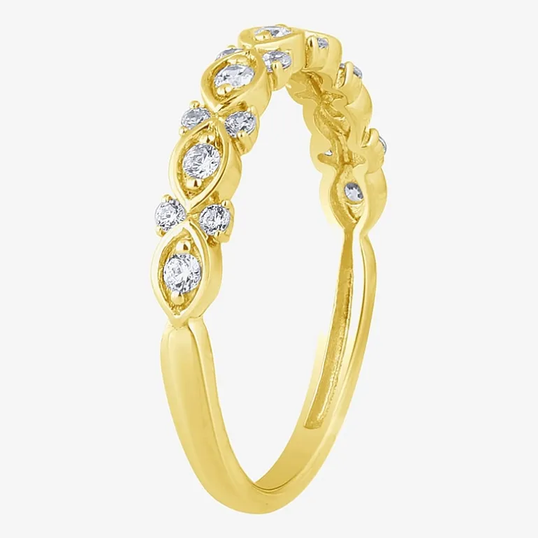 (H / I1) Womens 1/4 CT. T.W. Lab Grown White Diamond 10K Gold Anniversary Band