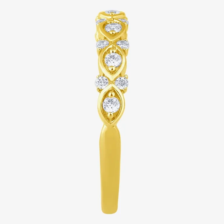 (H / I1) Womens 1/4 CT. T.W. Lab Grown White Diamond 10K Gold Anniversary Band