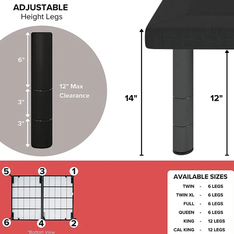 Hollywood Bed Fashion 14" Adjustable Height Platform Base