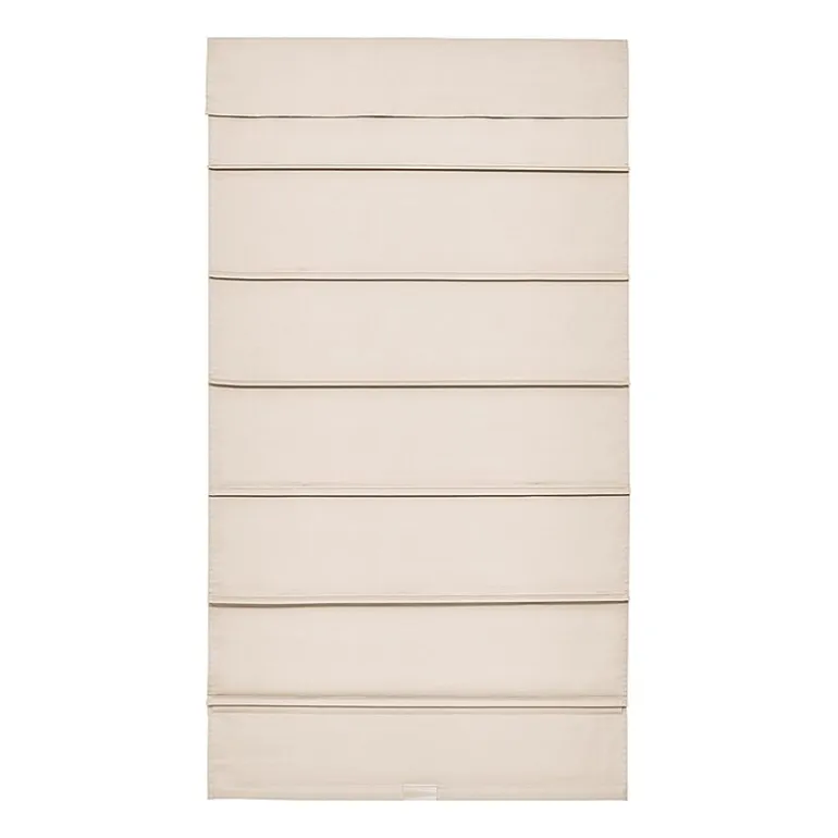 Home Basics Classic Cotton Twill Fabric With Blackout Liner Custom Cordless Blackout Roman Shade