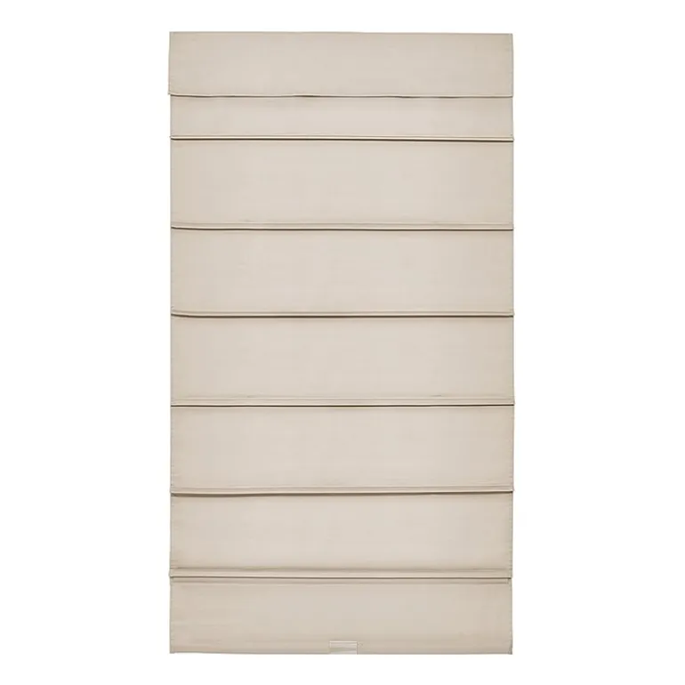 Home Basics Classic Cotton Twill Fabric With Blackout Liner Custom Cordless Blackout Roman Shade