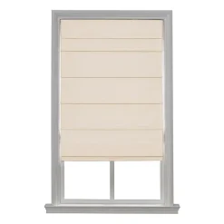 Home Basics Classic Cotton Twill Fabric With Blackout Liner Custom Cordless Blackout Roman Shade