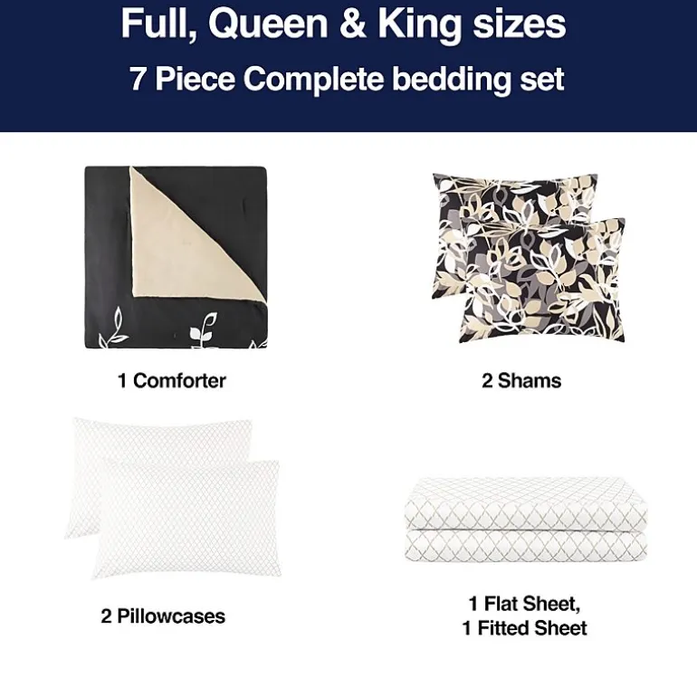 Home Expressions Casey Leaves Complete Bedding Set with Sheets