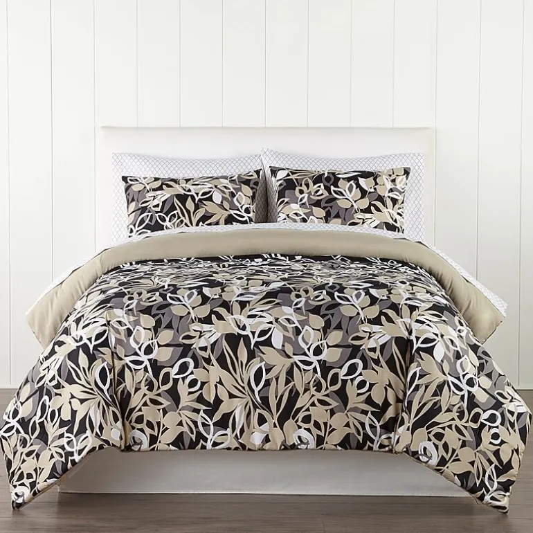 Home Expressions Casey Leaves Complete Bedding Set with Sheets