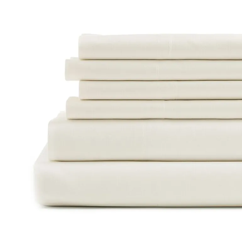 Home Expressions Cool And Crisp 6pc Cotton Percale Sheet Set