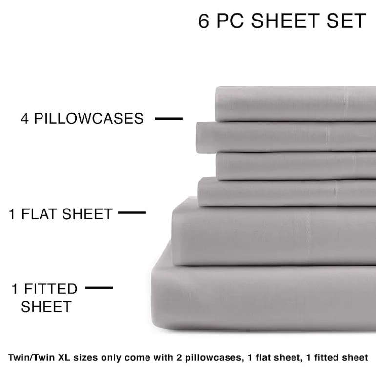 Home Expressions Cool And Crisp 6pc Cotton Percale Sheet Set