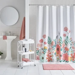 Home Expressions Floral Border Shower Curtain