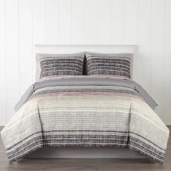 Home Expressions Mercer Stripes Complete Bedding Set With Sheets