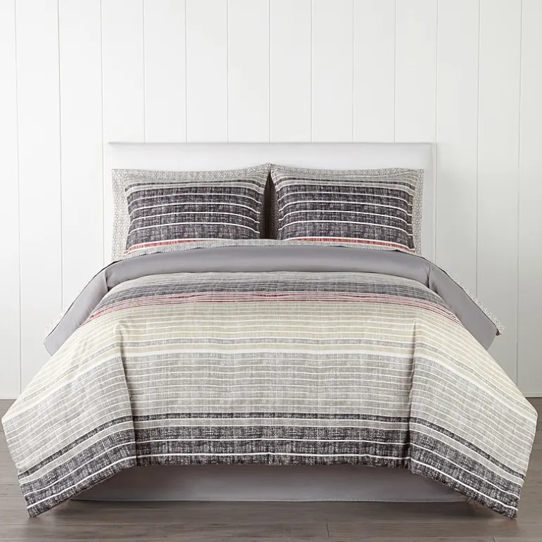 Home Expressions Mercer Stripes Complete Bedding Set With Sheets