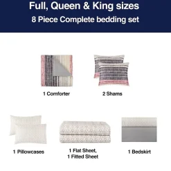 Home Expressions Mercer Stripes Complete Bedding Set With Sheets