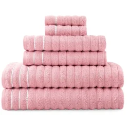 Home Expressions 6-pc. Ribbed Solid Bath Towel Set