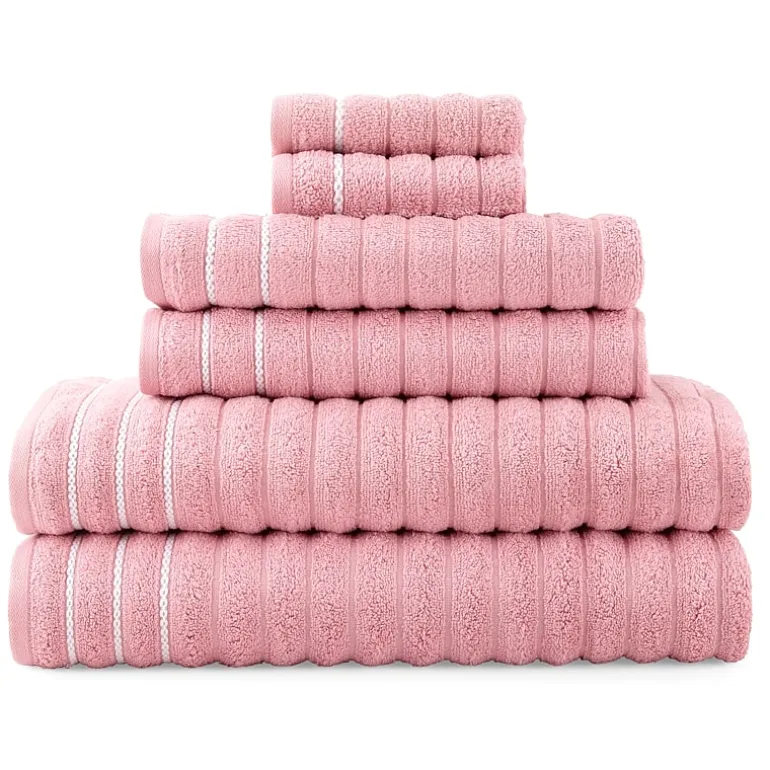 Home Expressions 6-pc. Ribbed Solid Bath Towel Set