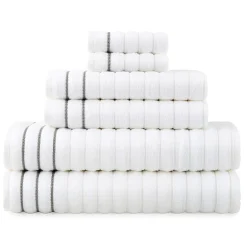 Home Expressions 6-pc. Ribbed Solid Bath Towel Set