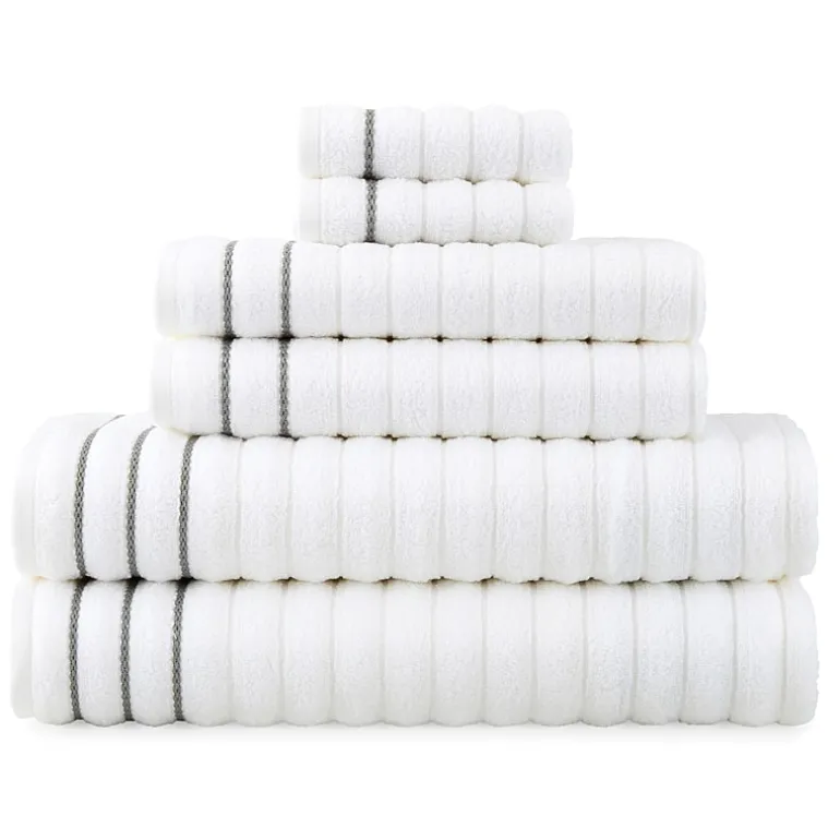 Home Expressions 6-pc. Ribbed Solid Bath Towel Set