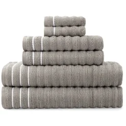Home Expressions 6-pc. Ribbed Solid Bath Towel Set