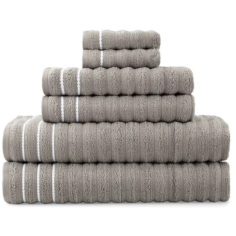 Home Expressions 6-pc. Ribbed Solid Bath Towel Set