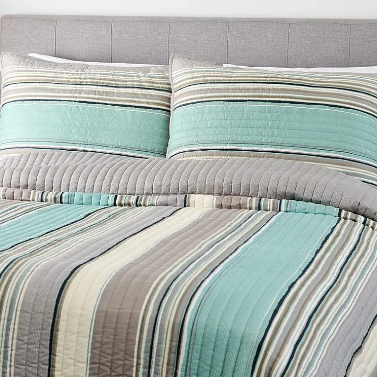 Home Expressions Reagan 3-pc. Stripes Quilt Set