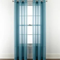 Home Expressions Remy Solid Grommet Top Sheer Single Curtain Panel