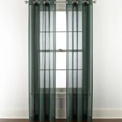 Home Expressions Remy Solid Grommet Top Sheer Single Curtain Panel