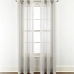 Home Expressions Remy Solid Grommet Top Sheer Single Curtain Panel