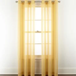 Home Expressions Remy Solid Grommet Top Sheer Single Curtain Panel