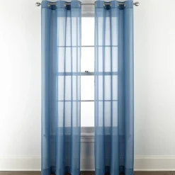 Home Expressions Remy Solid Grommet Top Sheer Single Curtain Panel
