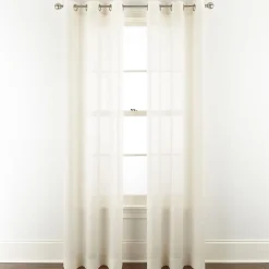 Home Expressions Remy Solid Grommet Top Sheer Single Curtain Panel