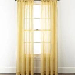 Home Expressions Remy Solid Rod Pocket Sheer Single Curtain Panel
