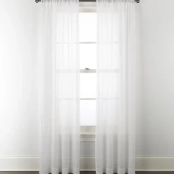 Home Expressions Remy Solid Rod Pocket Sheer Single Curtain Panel