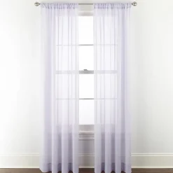 Home Expressions Remy Solid Rod Pocket Sheer Single Curtain Panel