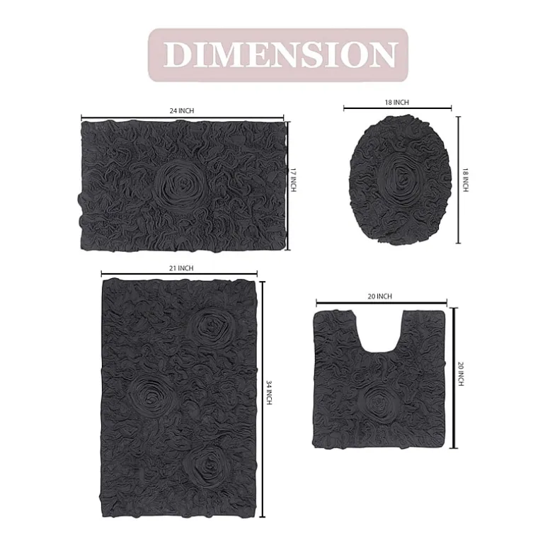 Home Weavers Inc Bellflower 4-pc. Quick Dry Bath Rug Set