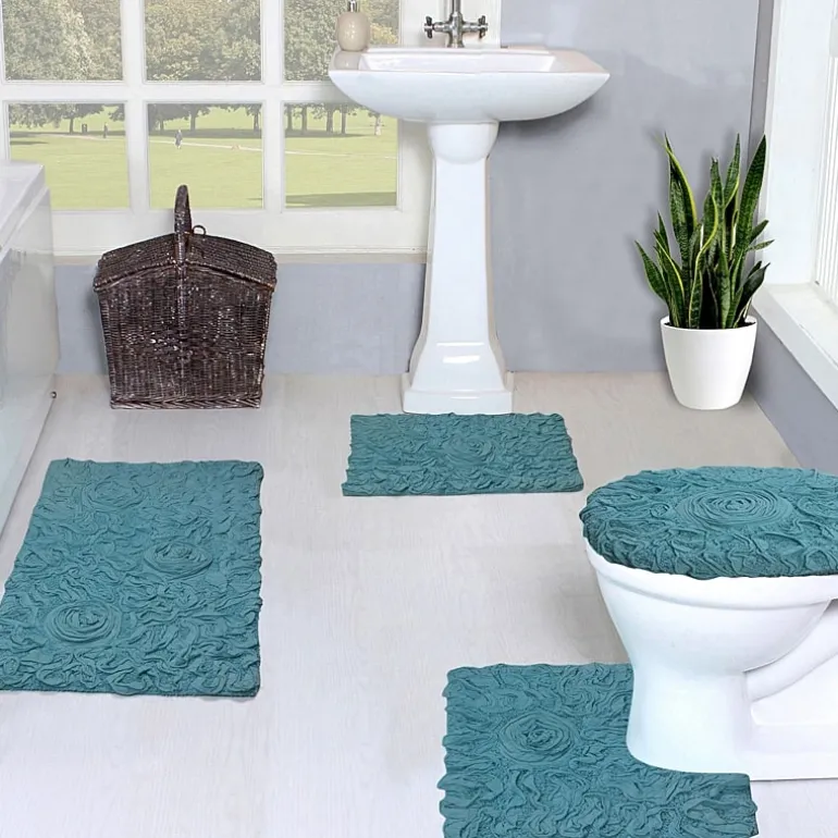 Home Weavers Inc Bellflower 4-pc. Quick Dry Bath Rug Set
