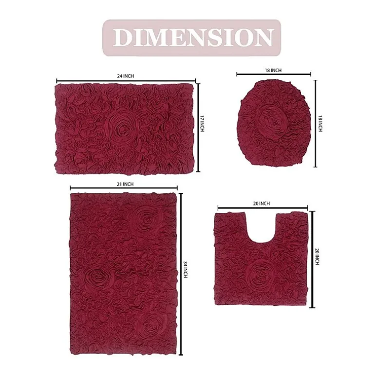 Home Weavers Inc Bellflower 4-pc. Quick Dry Bath Rug Set