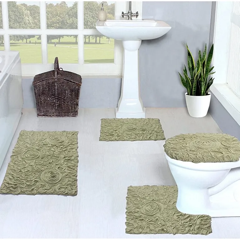 Home Weavers Inc Bellflower 4-pc. Quick Dry Bath Rug Set