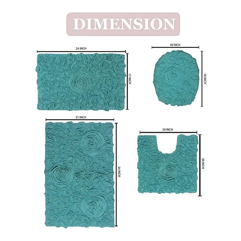 Home Weavers Inc Bellflower 4-pc. Quick Dry Bath Rug Set