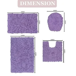 Home Weavers Inc Bellflower 4-pc. Quick Dry Bath Rug Set