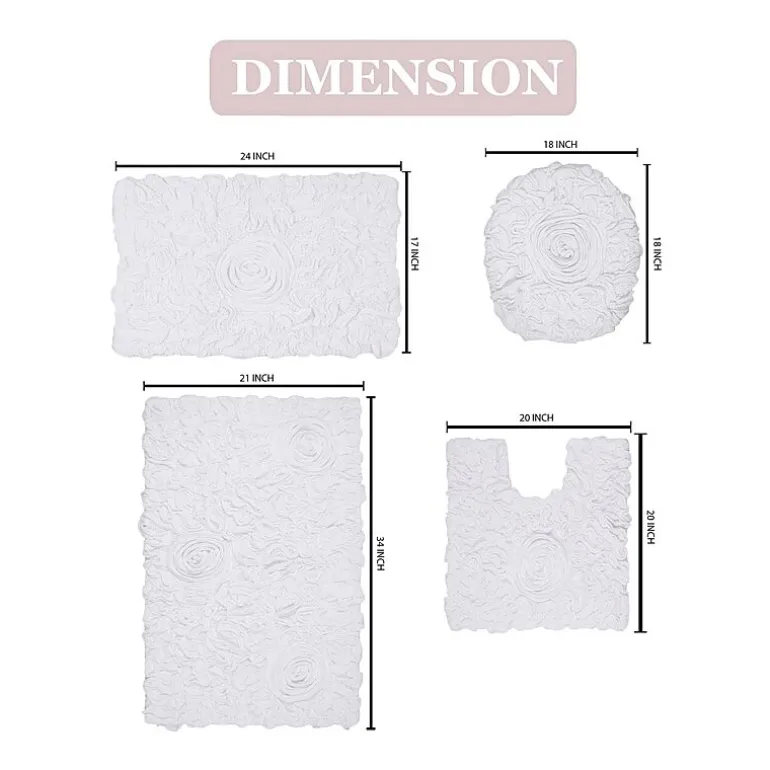 Home Weavers Inc Bellflower 4-pc. Quick Dry Bath Rug Set